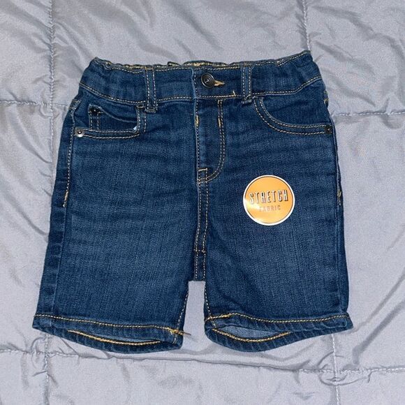 Nwt boys 18-24m children’s place dark blue denim shorts - Picture 1 of 2